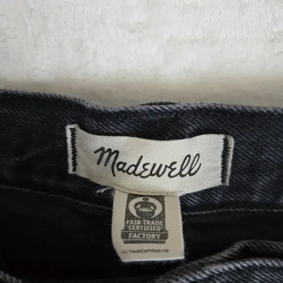 Madewell Baggy Jean Shorts Black Womens Cuffed Size 31 0691 - Picture 3 of 10